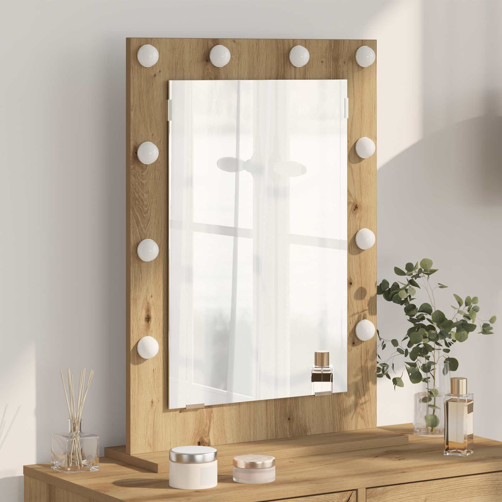 vidaXL Waschtischspiegel Artisan-Eiche 70 x 50 x 18 cm Rechtwinklig