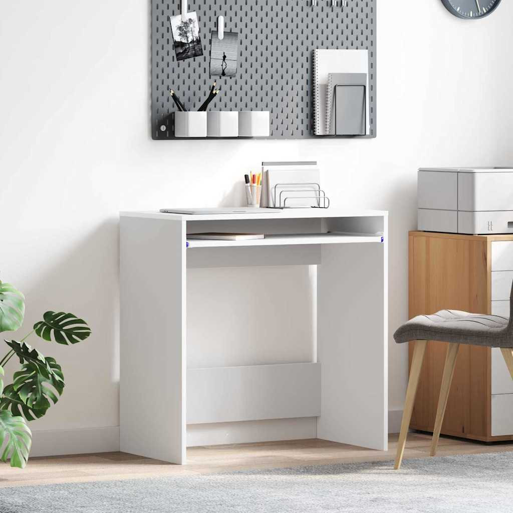 vidaXL Schreibtisch mit Speicher Weiß 77,5 x 43 x 79 cm Holzwerkstoff