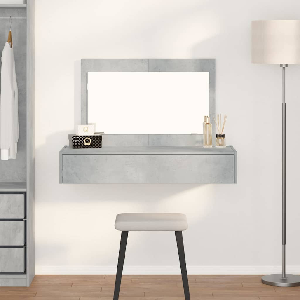 vidaXL Schminktisch mit Schubladen Grau 100 x 40 x 70 cm Holzwerkstoff