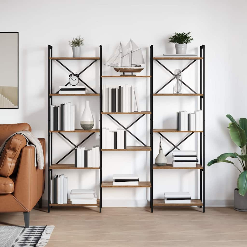 vidaXL Bücherregal Altholz 156 x 25 x 167 cm Holzwerkstoff