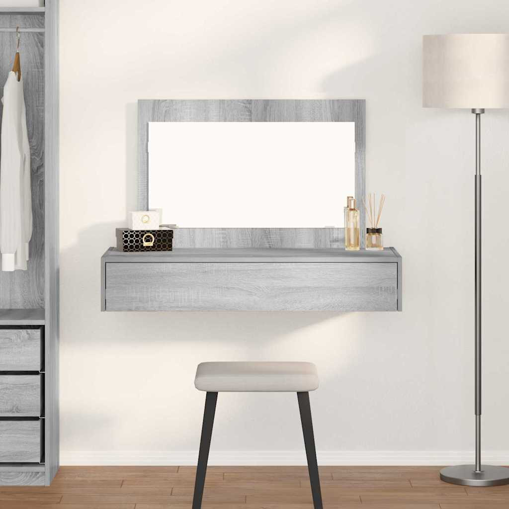 vidaXL Schminktisch mit Schubladen Grau 100 x 40 x 70 cm Holzwerkstoff