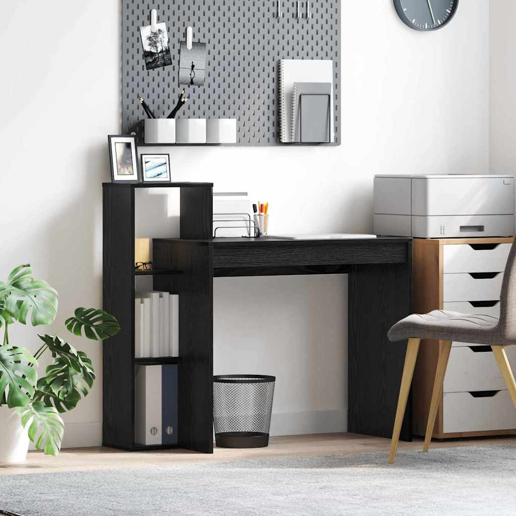 vidaXL Schreibtisch mit Regal Schwarz Eichen-Optik 100 x 40 x 90 cm