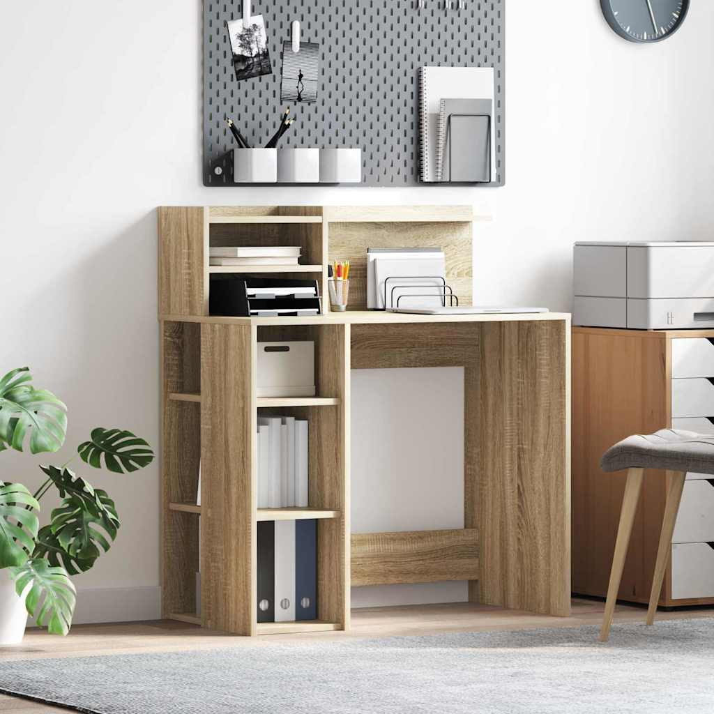 vidaXL Schreibtisch Sonoma-Eiche 90 x 48 x 101,5 cm Holzwerkstoff