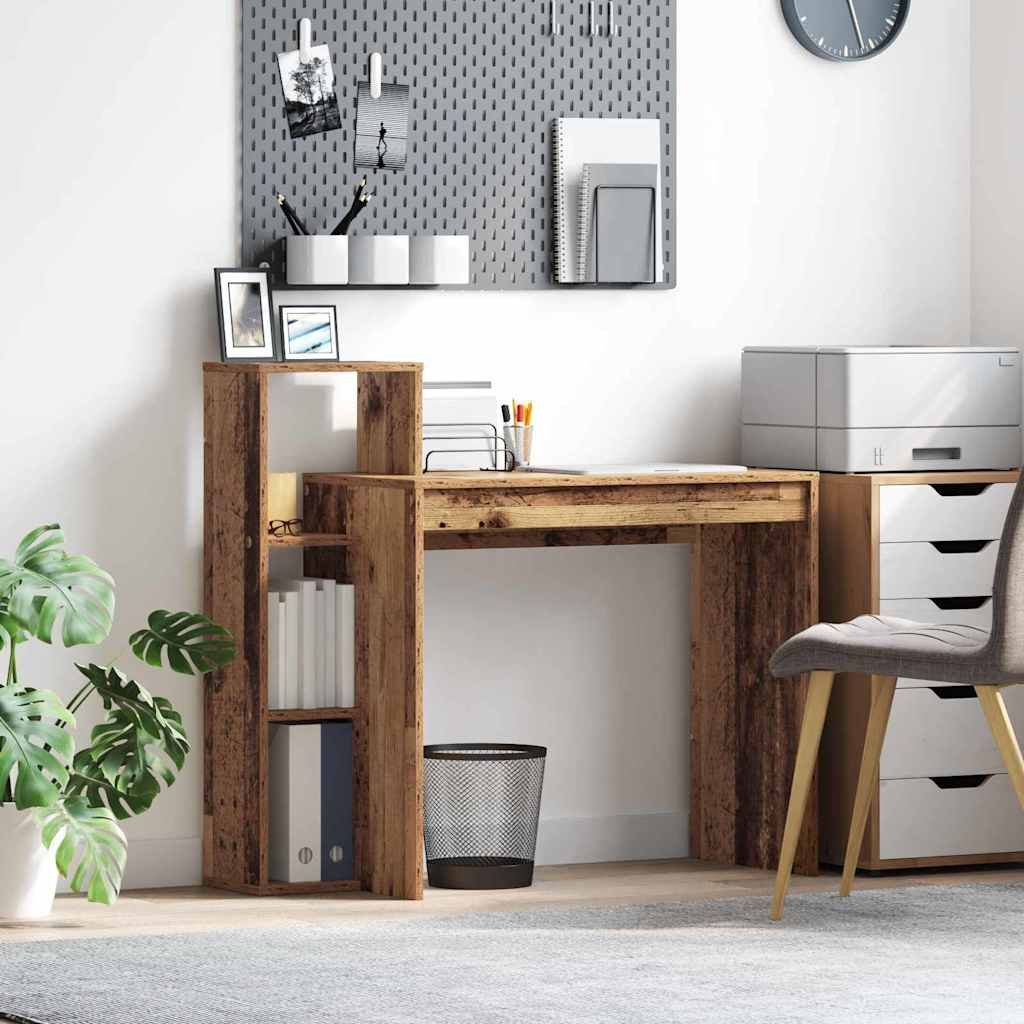 vidaXL Schreibtisch mit Regal Altholz 100 x 40 x 90 cm Holzwerkstoff