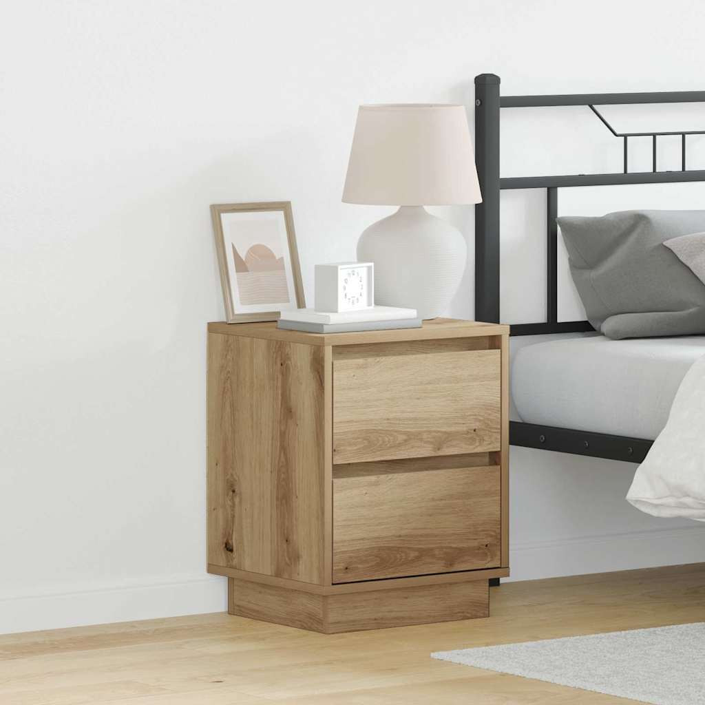 vidaXL Nachttisch 2 Stk. Artisan-Eiche 39 x 34,5 x 50 cm Holzwerkstoff