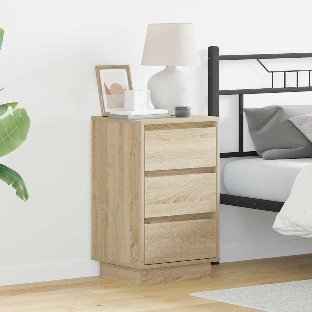 vidaXL Nachttisch Sonoma-Eiche 39 x 34,5 x 65 cm Holzwerkstoff