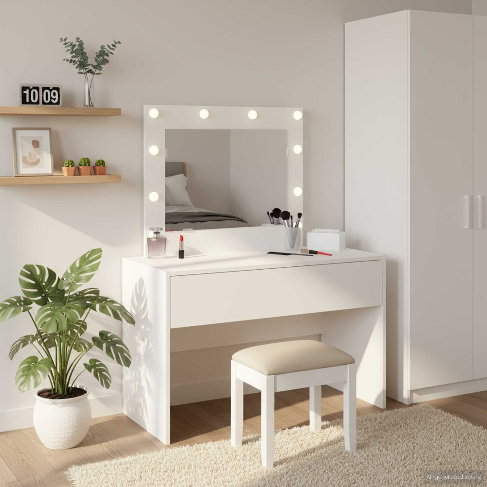 vidaXL Schminktisch mit Schubladen Weiß 83 x 40 x 70 cm Holzwerkstoff