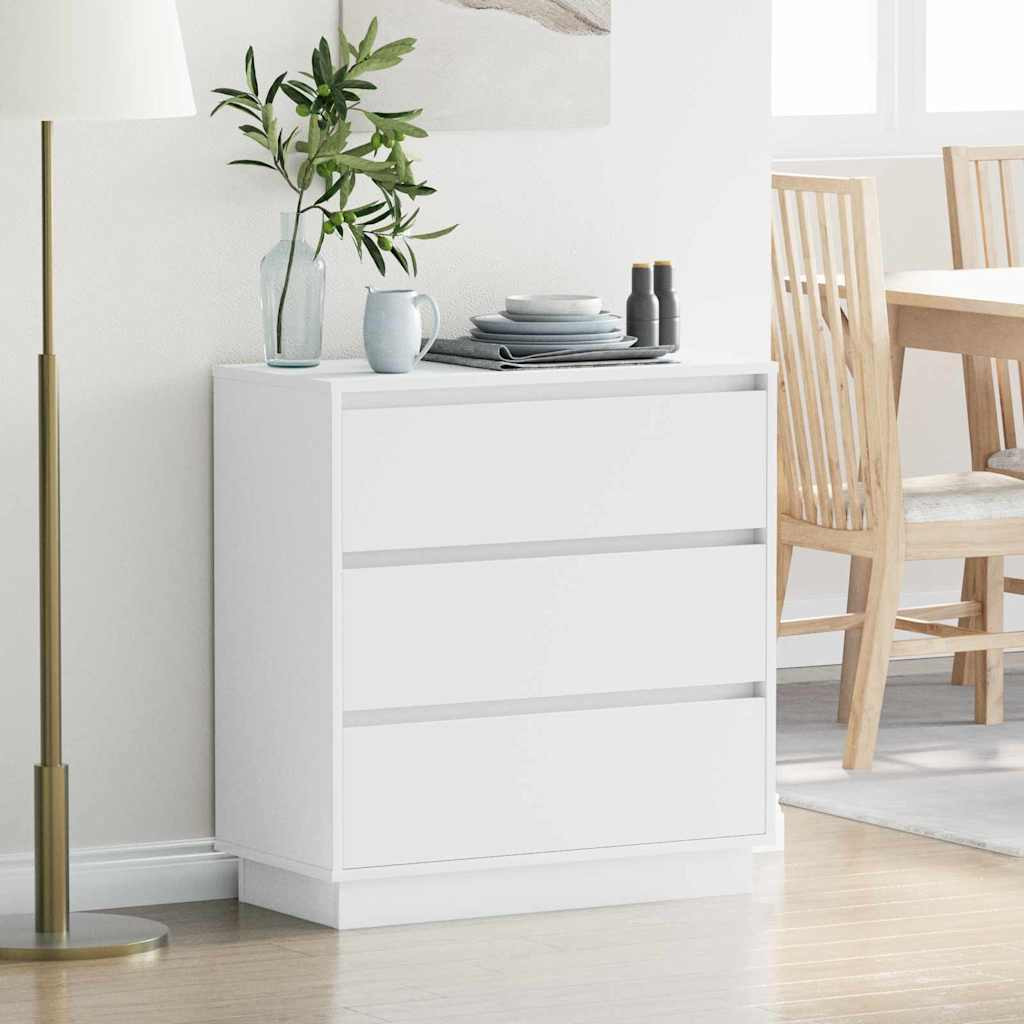 vidaXL Nachttisch mit Schubladen Weiß 71 x 34,5 x 75 cm Holzwerkstoff