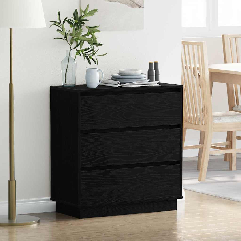 vidaXL Nachttisch Schwarz Eichen-Optik 71 x 34,5 x 75 cm Holzwerkstoff
