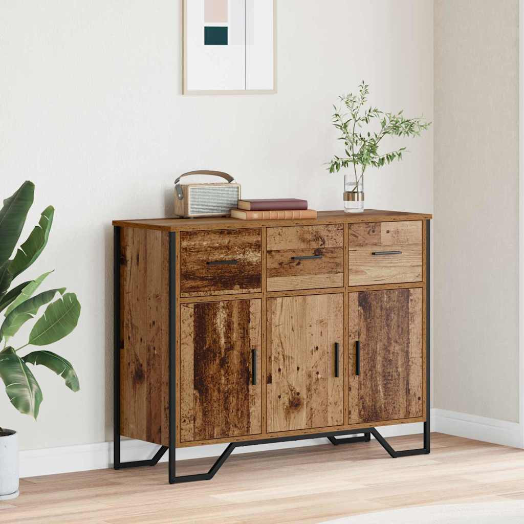 vidaXL Sideboard mit Schubladen Altholz 97 x 32,5 x 74,5 cm