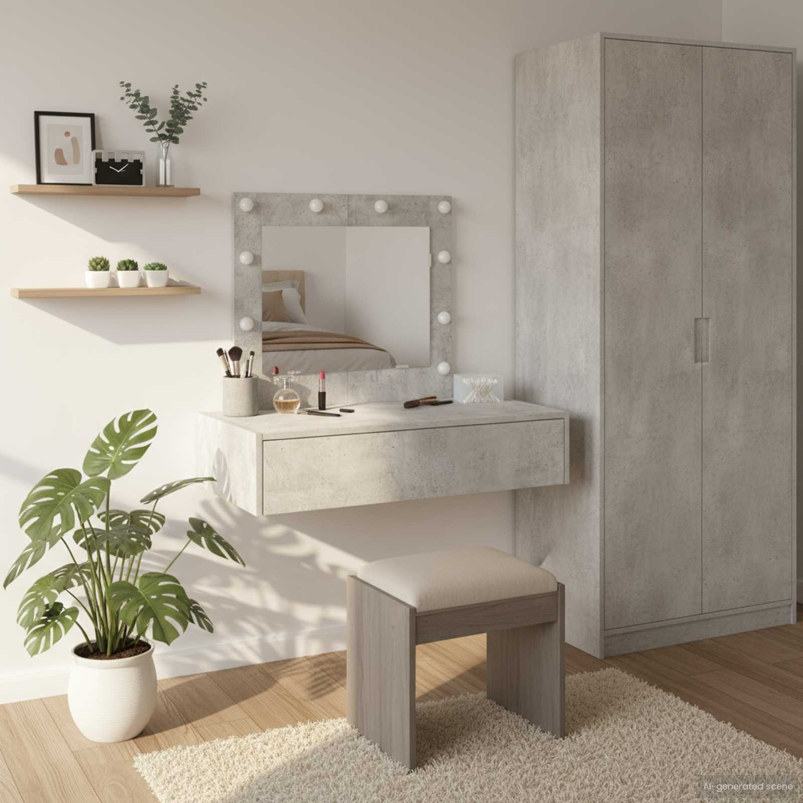 vidaXL Schminktisch mit Schubladen Grau 83 x 40 x 70 cm Holzwerkstoff