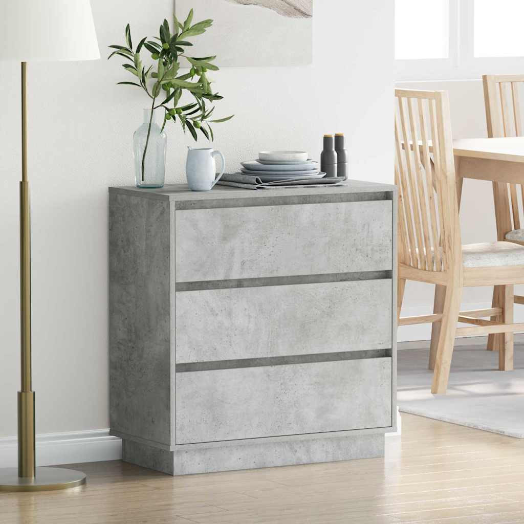 vidaXL Nachttisch Beton Grau 71 x 34,5 x 75 cm Holzwerkstoff