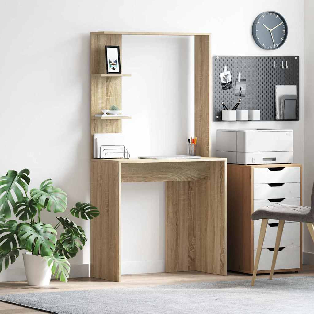 vidaXL Schreibtisch Sonoma-Eiche 78,5 x 37 x 154,5 cm Holzwerkstoff