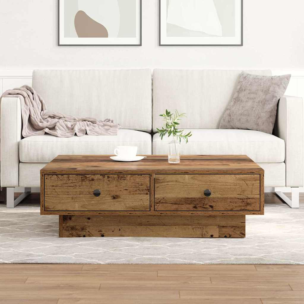 vidaXL Couchtisch Altholz 90 x 90 x 28 cm Holzwerkstoff