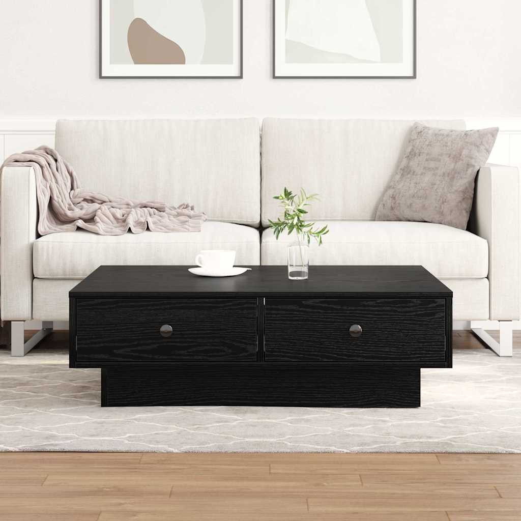 vidaXL Couchtisch Schwarz Eichen-Optik 90 x 90 x 28 cm Holzwerkstoff