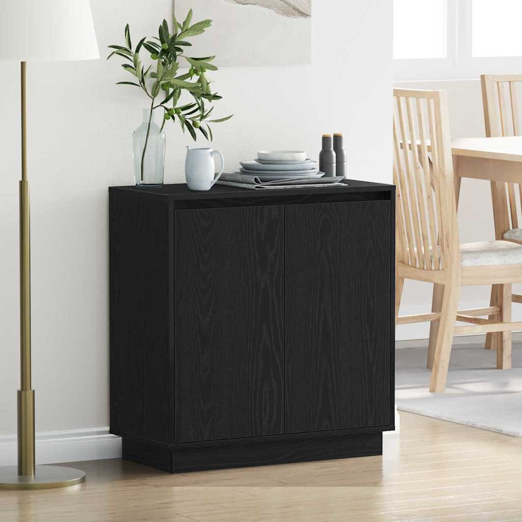 vidaXL Sideboard Schwarz Eichen-Optik 71 x 34,5 x 75 cm Holzwerkstoff