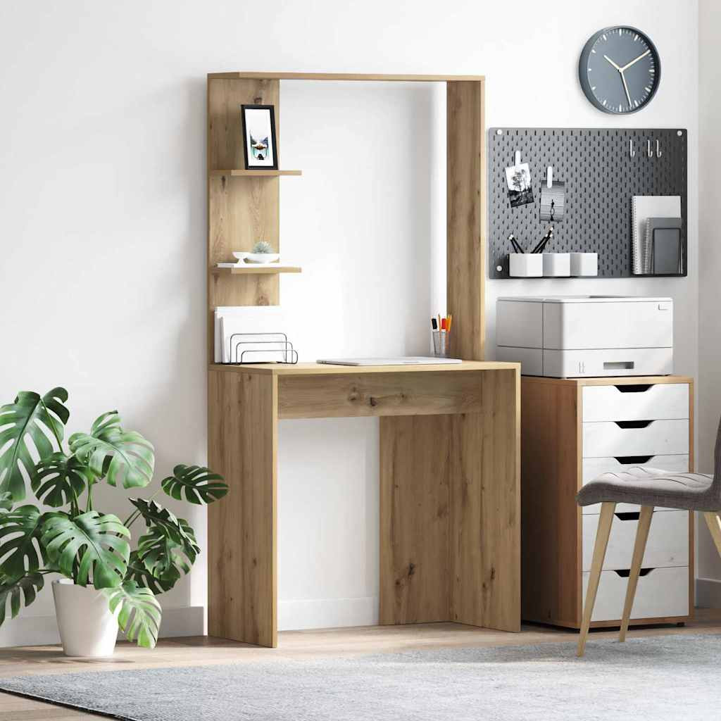 vidaXL Schreibtisch Artisan-Eiche Holzwerkstoff 78,5 x 37 x 154,5 cm