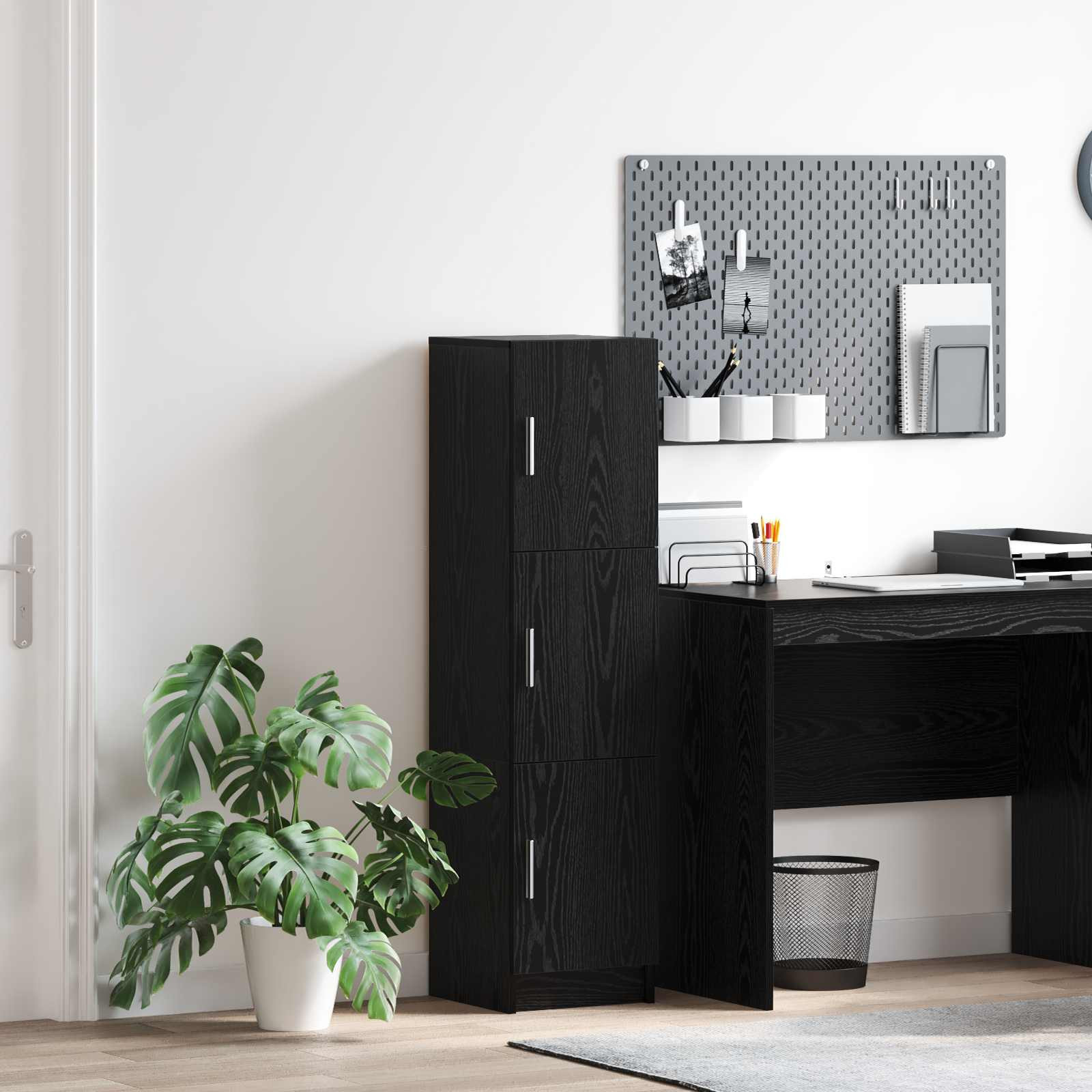vidaXL Highboard Schwarz Eichen-Optik 31,5 x 32 x 122,5 cm