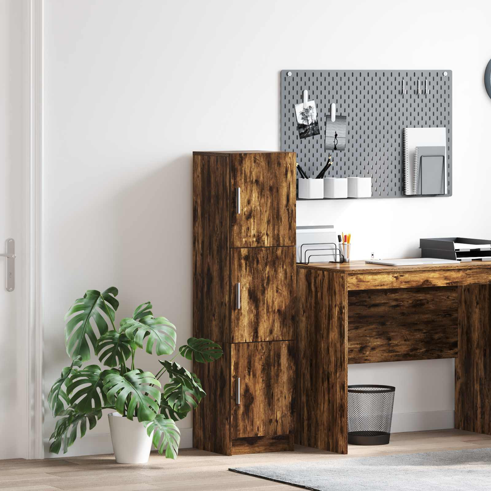 vidaXL Highboard Geräucherte Eiche 31,5 x 32 x 122,5 cm