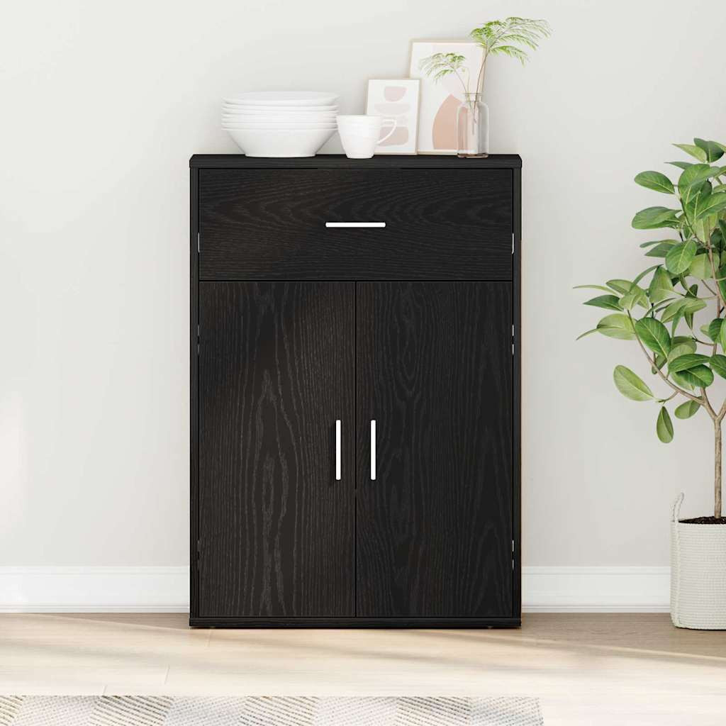 vidaXL Sideboard Schwarz Eichen-Optik 60 x 30 x 84 cm Holzwerkstoff