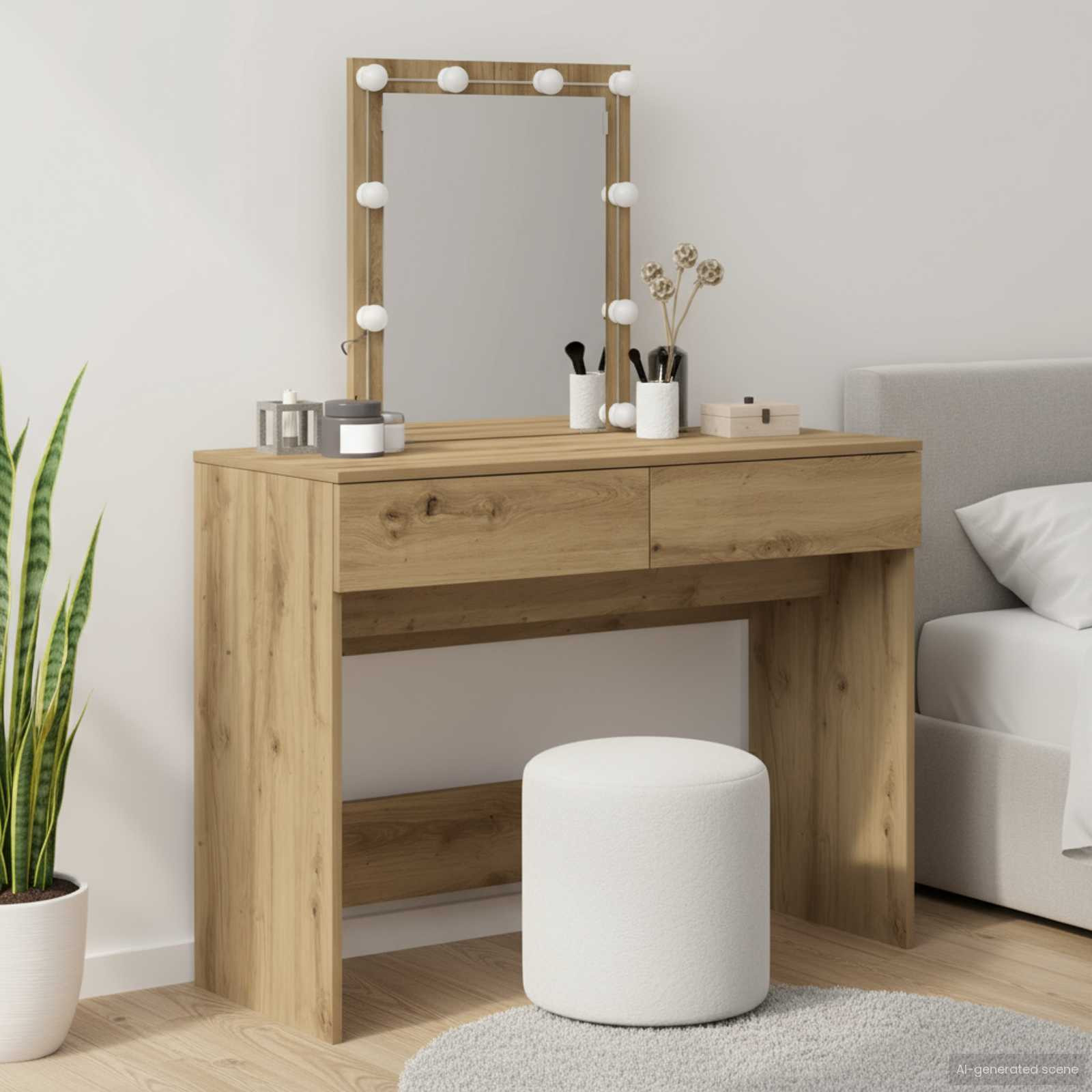 vidaXL Schminktisch Artisan-Eiche 100 x 40 x 130 cm Holzwerkstoff
