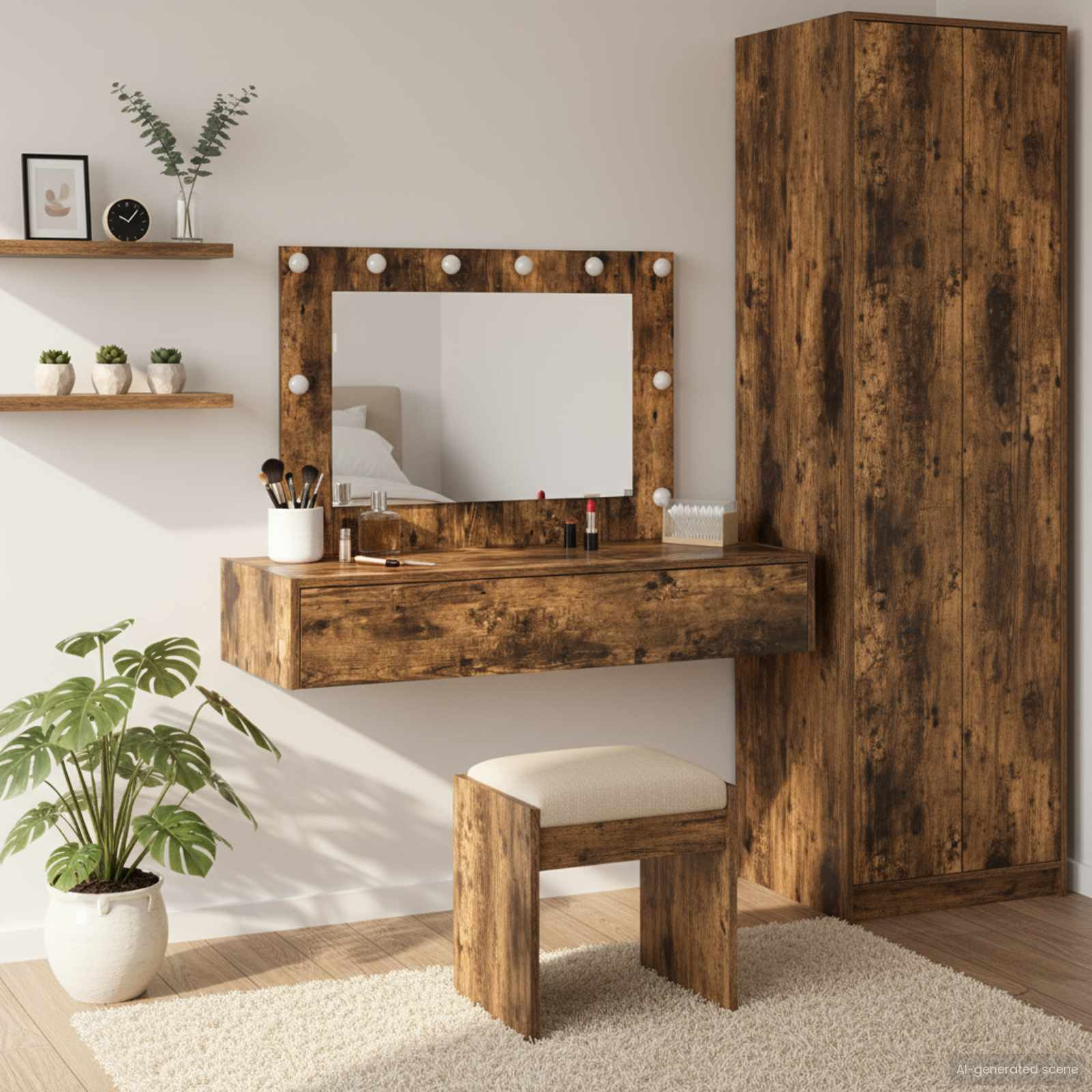 vidaXL Schminktisch mit Speicher Braun 100 x 40 x 70 cm Holzwerkstoff