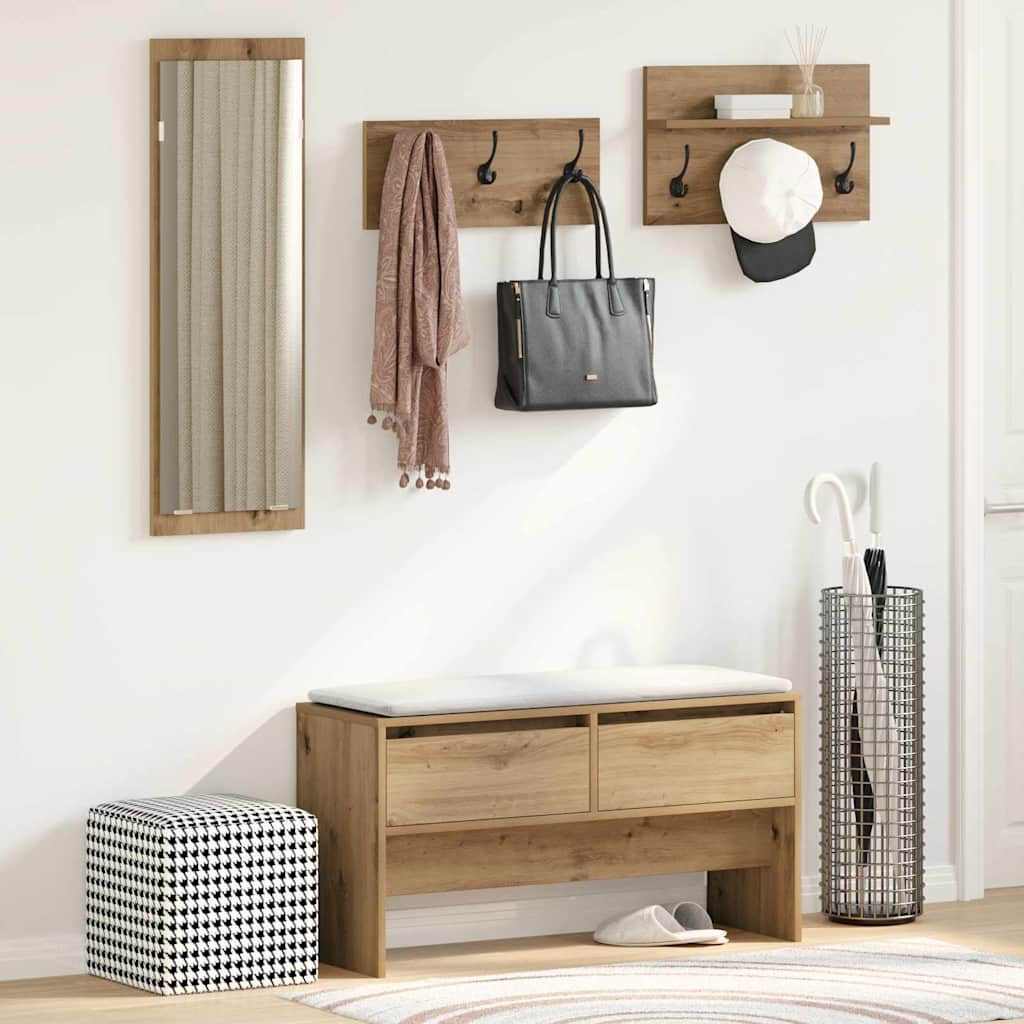 vidaXL Flurmöbel-Set Kunsthandwerk Eiche 90 x 31 x 46,5 cm