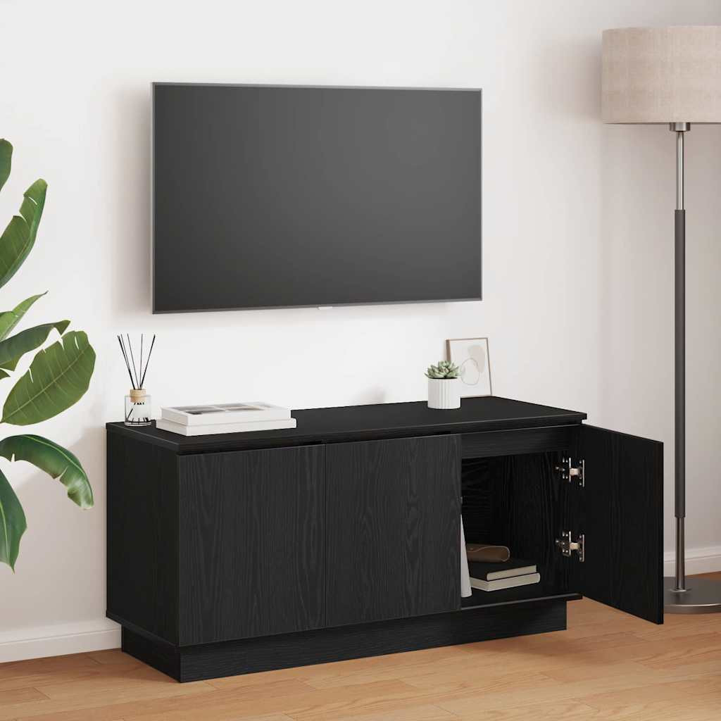 vidaXL TV-Schränk Schwarz Eichen-Optik 100 x 38 x 49 cm Holzwerkstoff