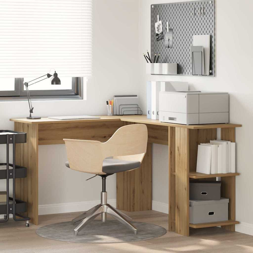 vidaXL Eck-Schreibtisch Artisan-Eiche Holzwerkstoff