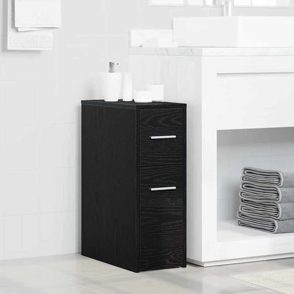 vidaXL Badezimmermöbel-Set Schwarz Eichen-Optik 22 x 44 x 61,5 cm
