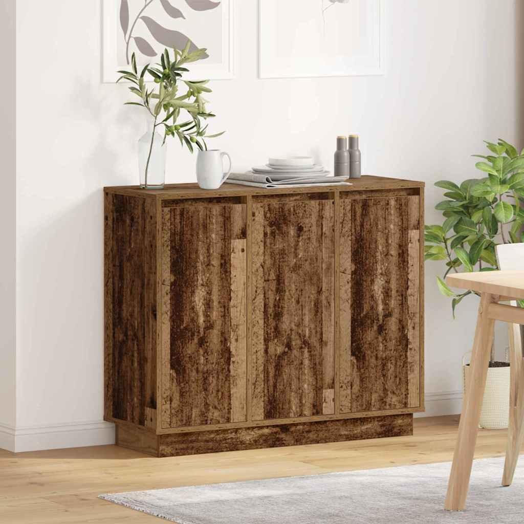 vidaXL LED-Sideboard Altholz 90 x 32 x 75 cm Holzwerkstoff