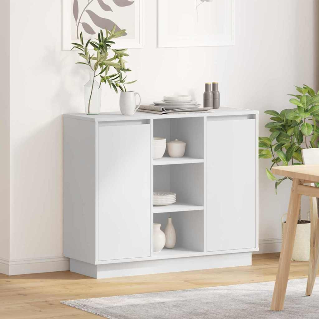 vidaXL LED-Sideboard Weiß 90 x 32 x 75 cm Holzwerkstoff