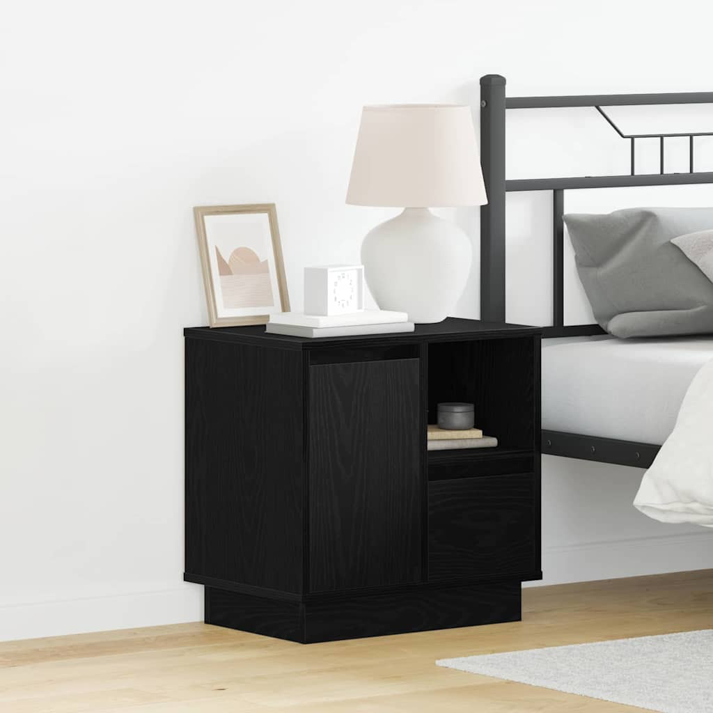 vidaXL Nachttisch Schwarz Eichen-Optik 50 x 34,5 x 50 cm Holzwerkstoff