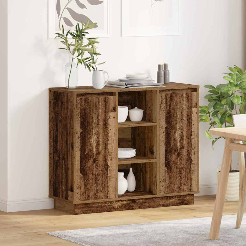 vidaXL LED-Sideboard Altholz 90 x 32 x 75 cm Holzwerkstoff