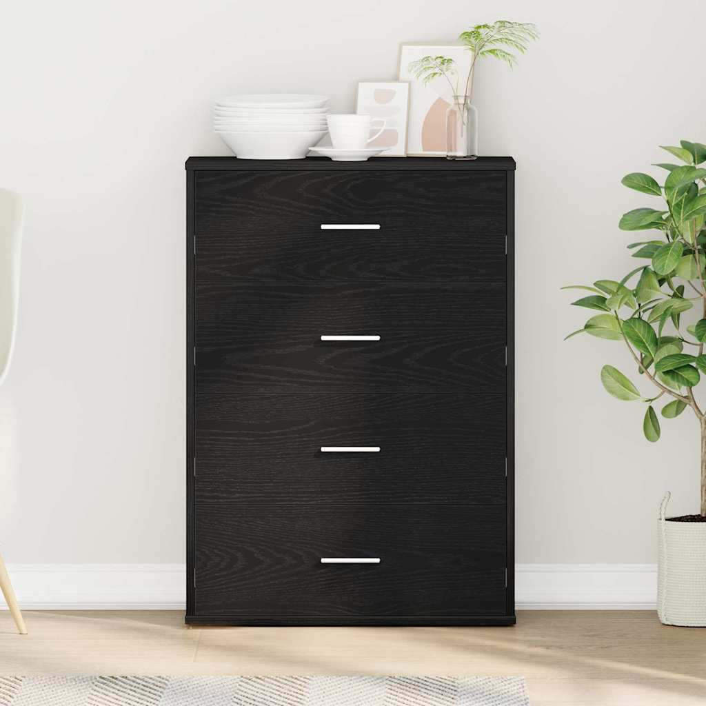 vidaXL Sideboard Schwarz Eichen-Optik 60 x 31 x 84 cm Holzwerkstoff