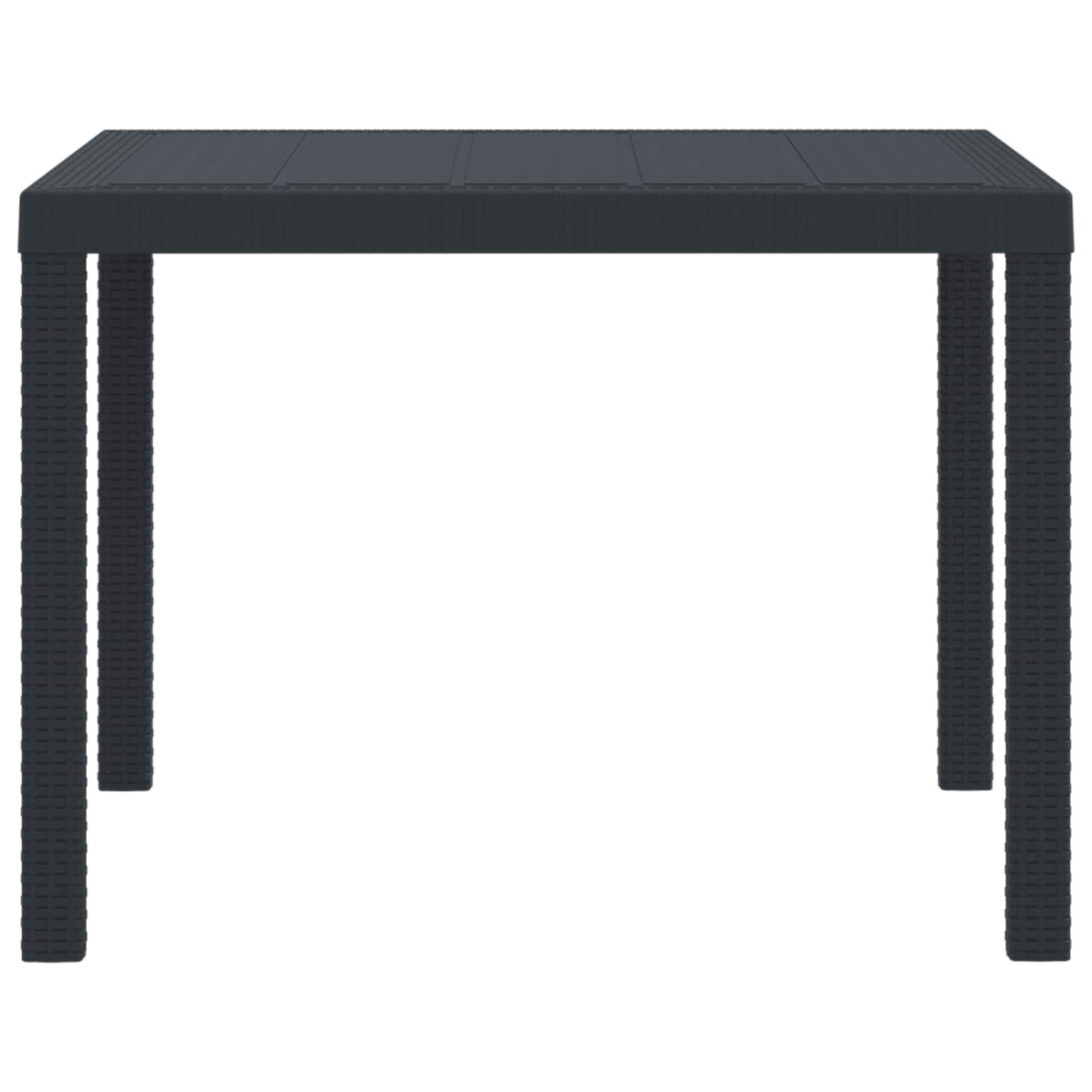 vidaXL Gartentisch Anthrazit 100 x 100 x 73 cm Poly-Rattan