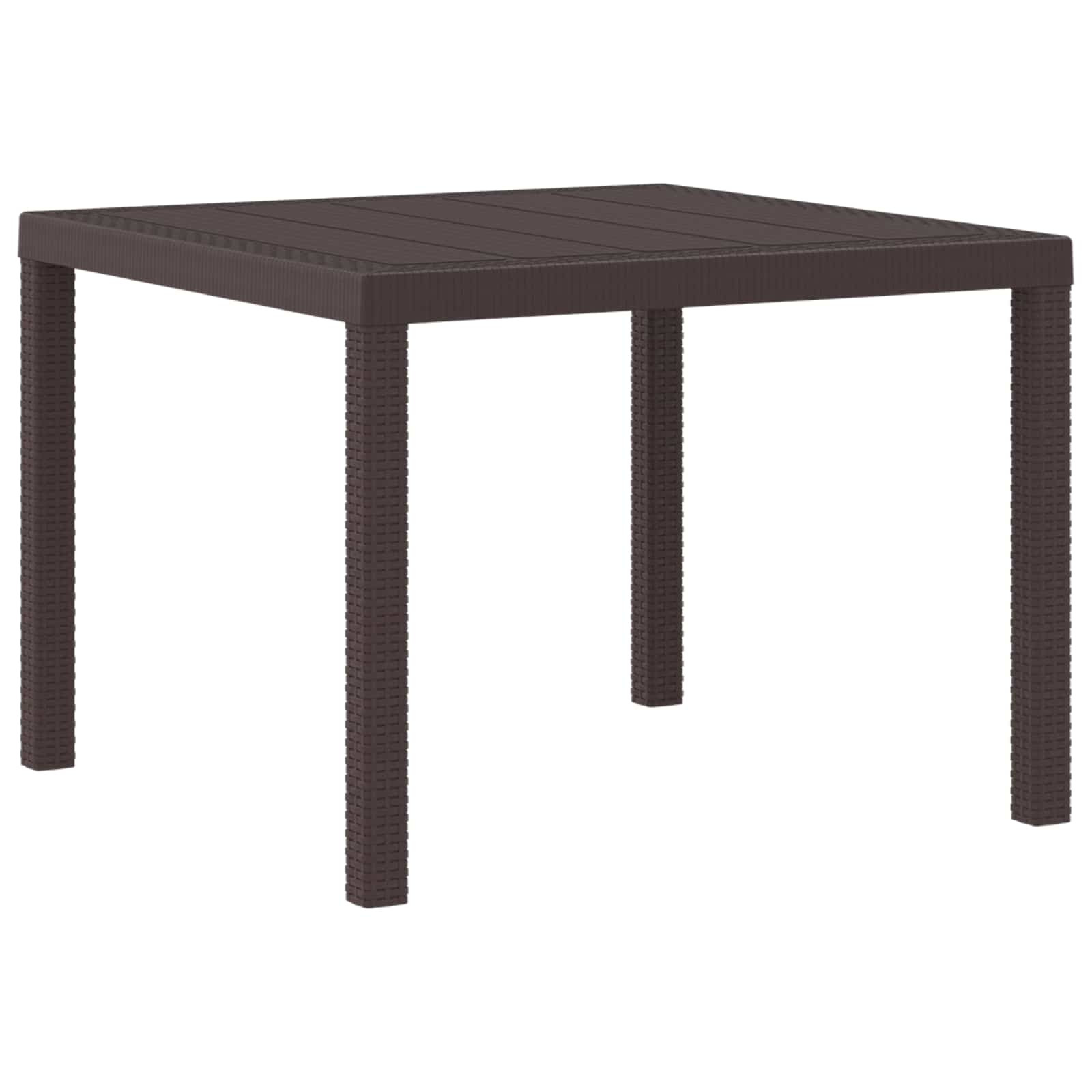 vidaXL Gartentisch Braun 100 x 100 x 73 cm Poly-Rattan