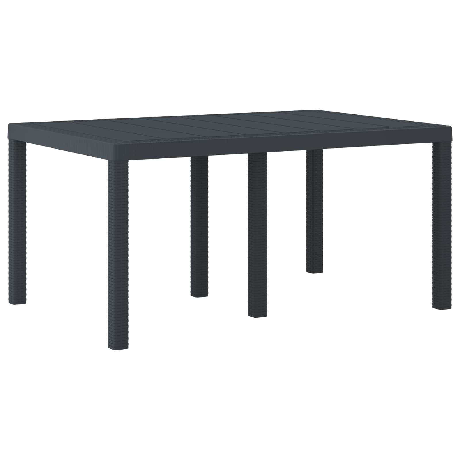 vidaXL Gartentisch Anthrazit 150 x 100 x 73 cm Poly-Rattan