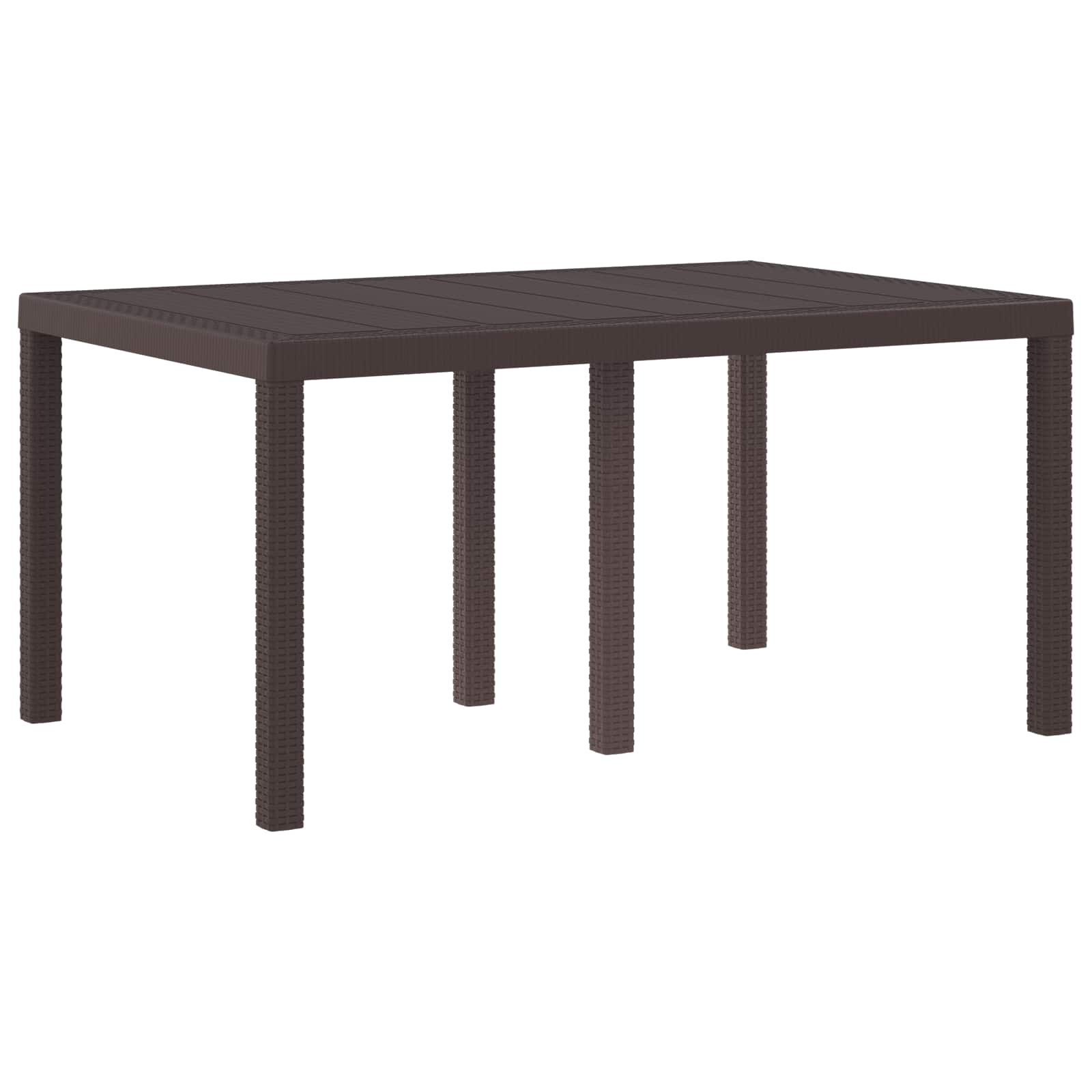 vidaXL Gartentisch Braun 150 x 100 x 73 cm Poly-Rattan