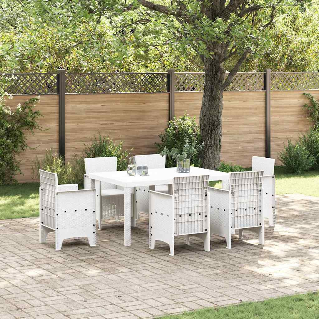 vidaXL Gartentisch Weiß 150 x 100 x 73 cm Poly-Rattan