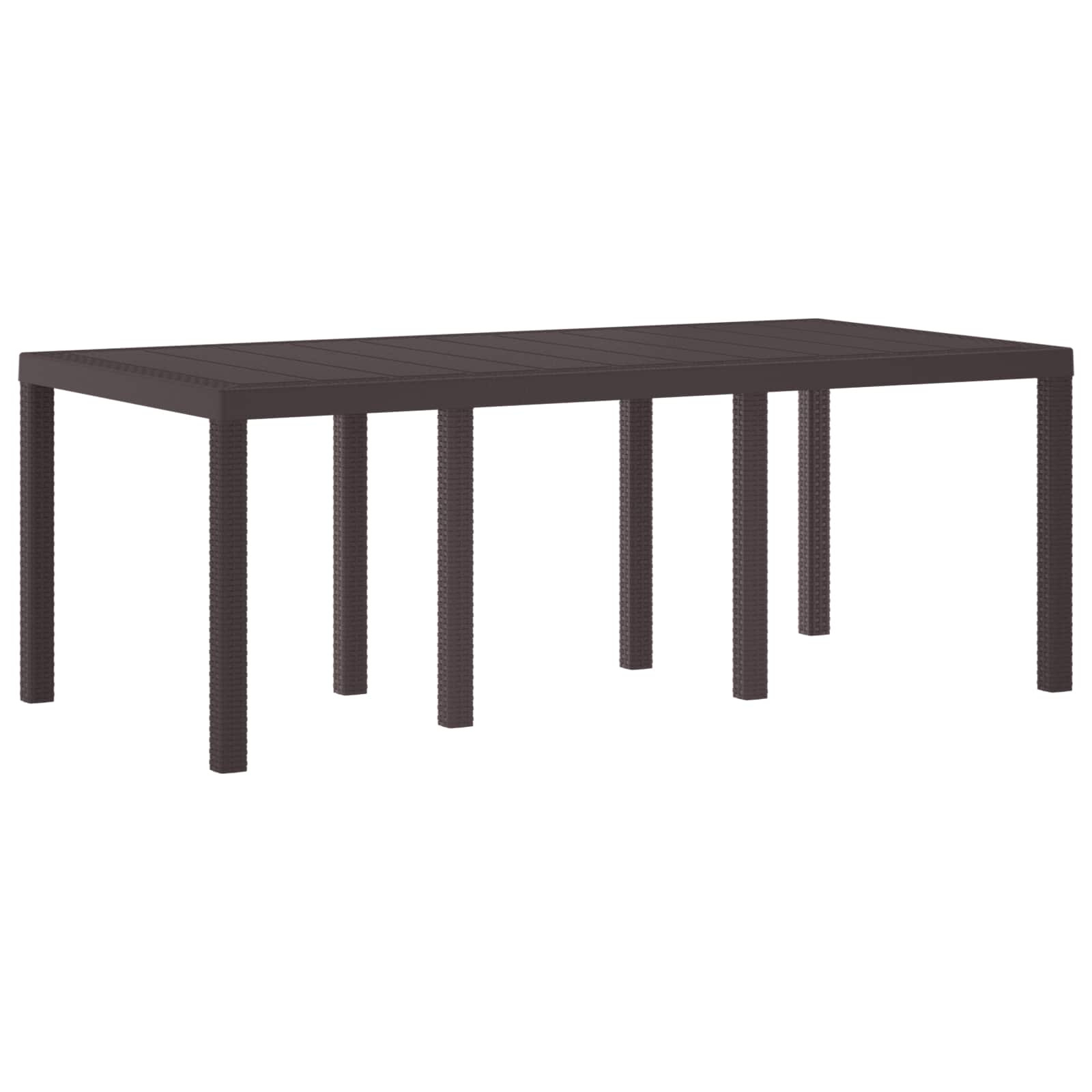 vidaXL Gartentisch Braun 200 x 100 x 73 cm Poly-Rattan