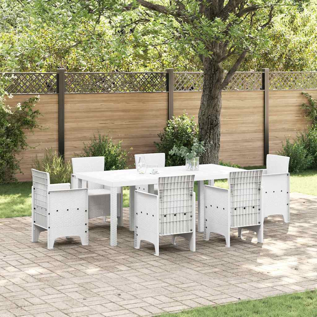 vidaXL Gartentisch Weiß 200 x 100 x 73 cm Poly-Rattan