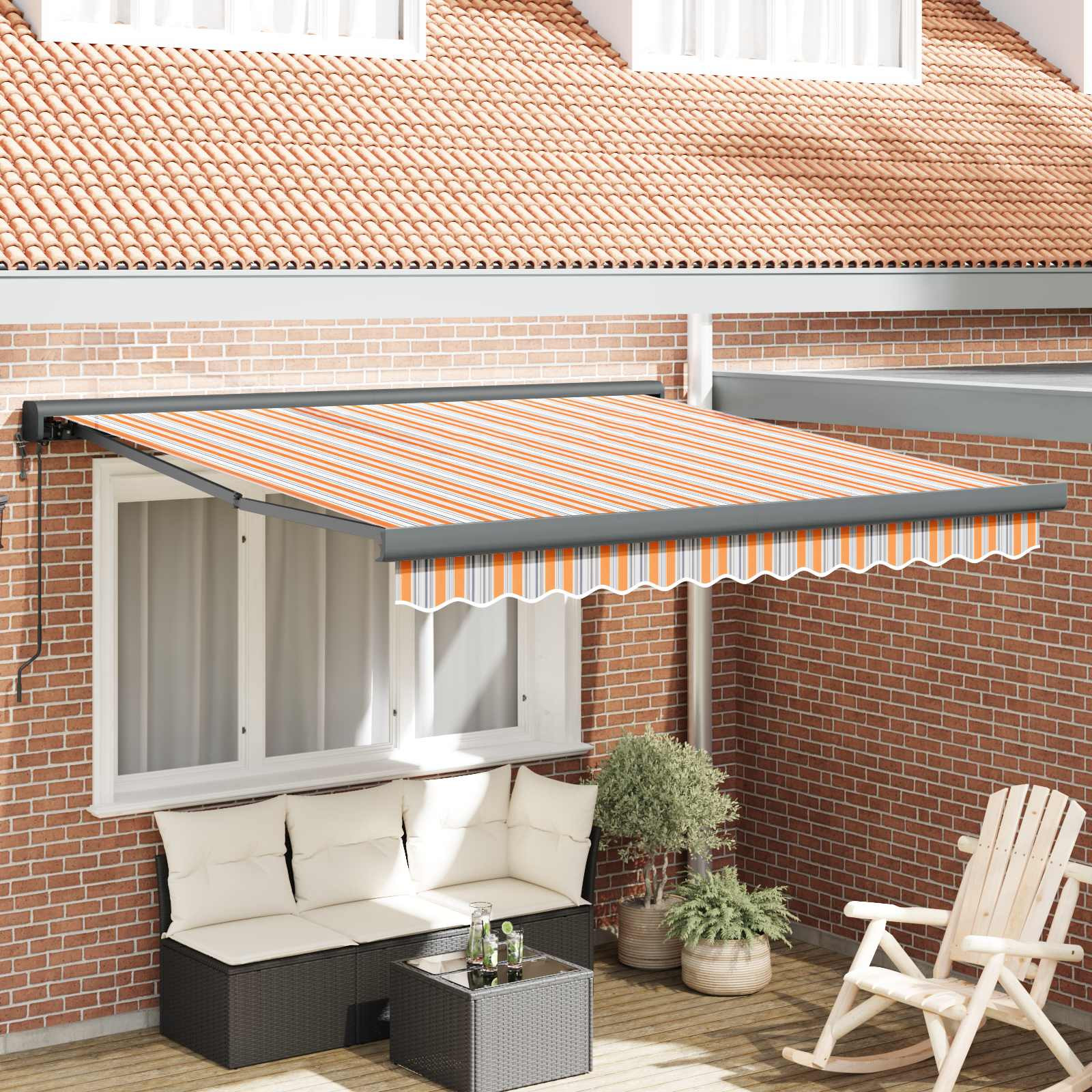 vidaXL Ausziehbare Markise Mehrfarbig 300 x 250 x 165 cm