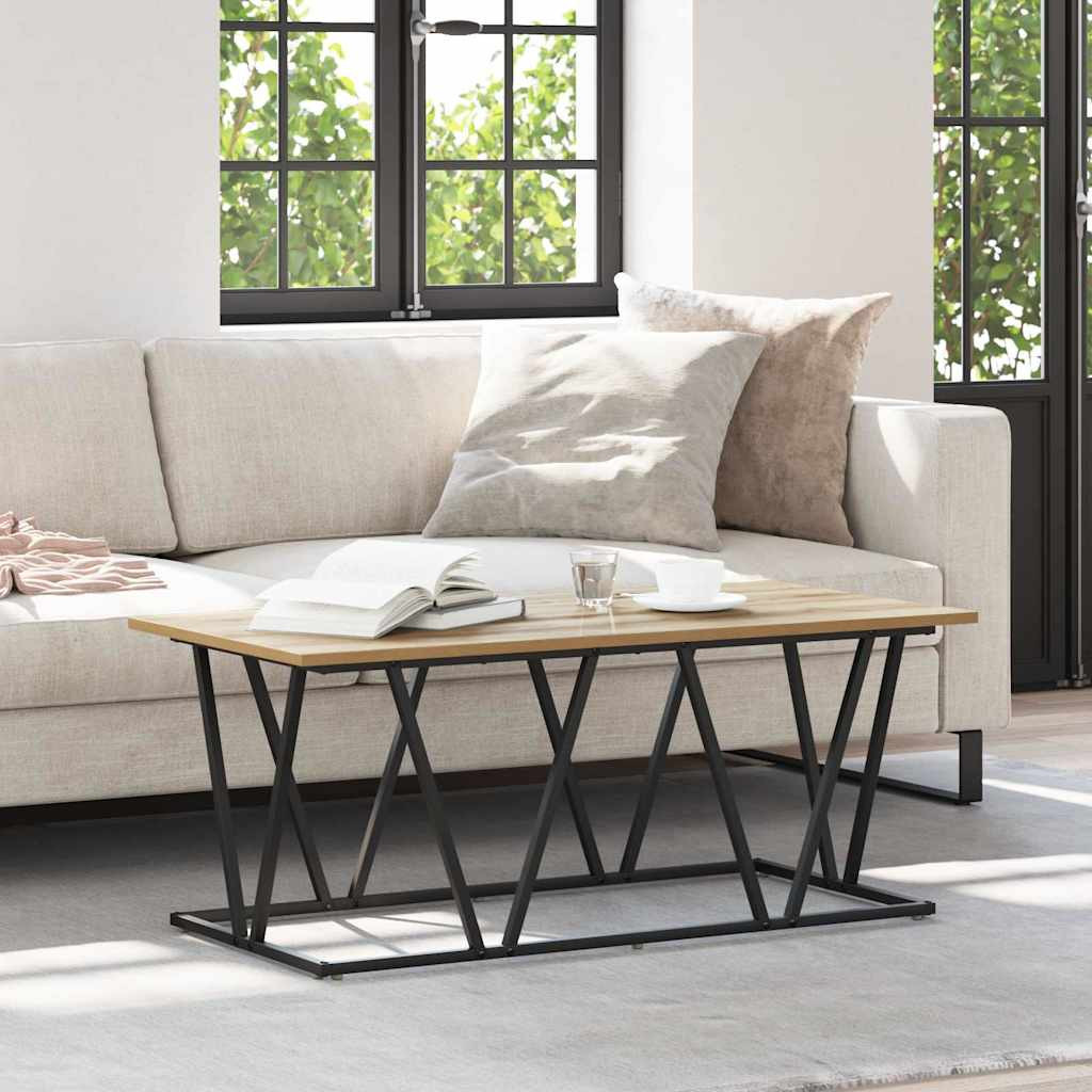 vidaXL Couchtisch Artisan-Eiche 100 x 50 x 40 cm Sperrholz und Metall