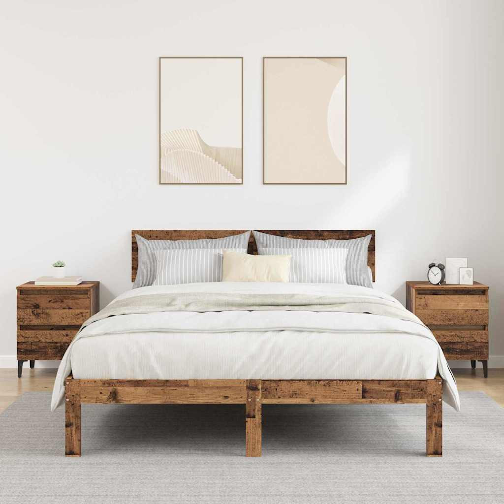 vidaXL Nachttisch 2 pcs Altholz 40 x 35 x 50 cm Holzwerkstoff