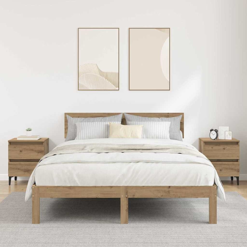 vidaXL Nachttisch 2 Stk. Artisan-Eiche 40 x 35 x 50 cm Holzwerkstoff
