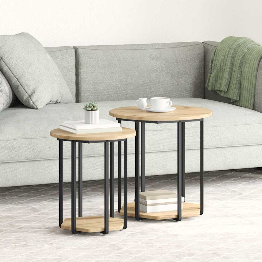 vidaXL Beistelltisch-Set 2 Stk. Braun 50 x 50 x 50,5 cm