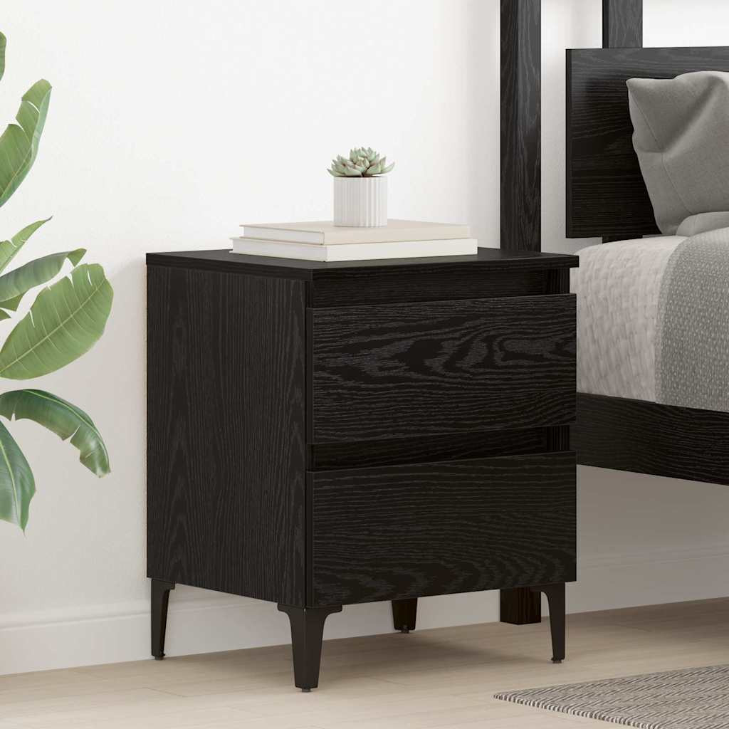 vidaXL Nachttisch Schwarz Eichen-Optik 40 x 35 x 50 cm Holzwerkstoff