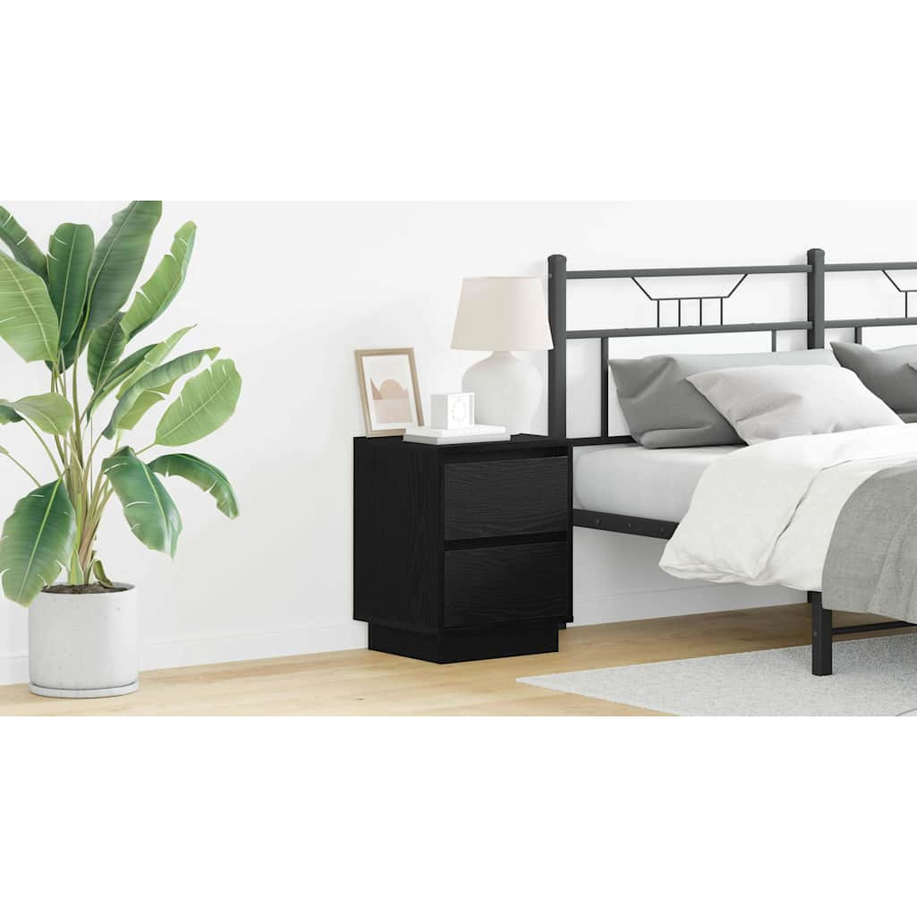 vidaXL Nachttisch Schwarz Eichen-Optik 39 x 34,5 x 50 cm Holzwerkstoff