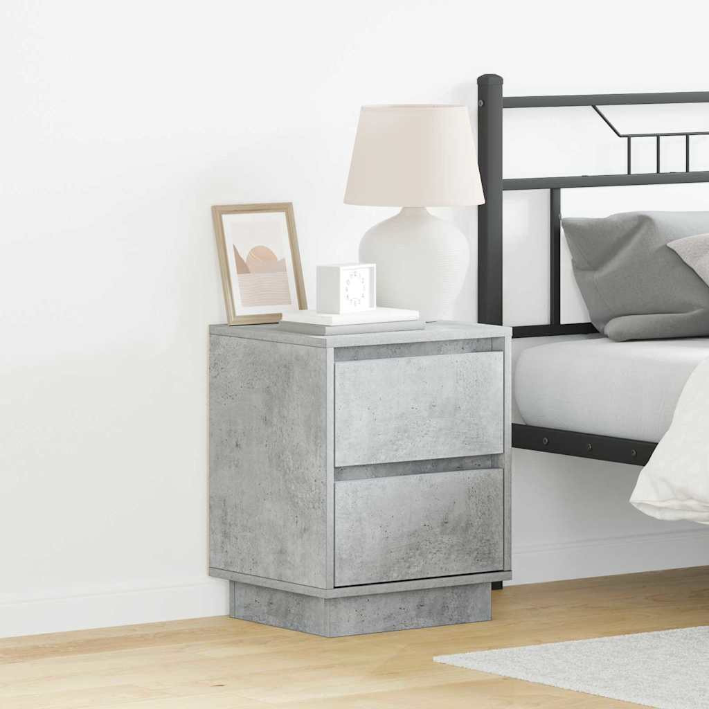 vidaXL Nachttisch 2 pcs Beton Grau 39 x 34,5 x 50 cm Holzwerkstoff